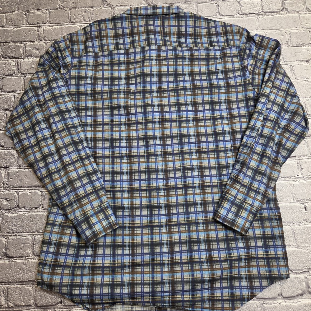 Bugatchi Uomo Button Down Shirt Men's XL Plaid Check Long Sleeve - Picture 6 of 8